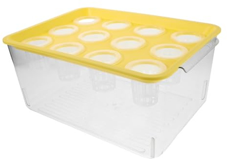 LOLIPPYY Hydroponisches Mini Aquarium mit Deckel Aquaponik System Stapelbares Platzsparendes Goldfischglas für Zimmerpflanzen und Kleine Räume Wohnzimmerrundum