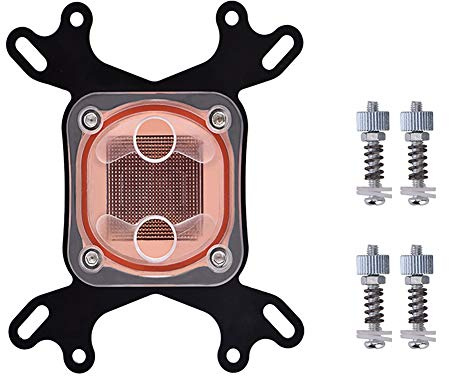 MechKit Blocco di raffreddamento ad acqua CPU PC per computer Raffreddatore a liquido con base in rame ad alte prestazioni per CPU universale Base in rame 50 mm Coperchio superi