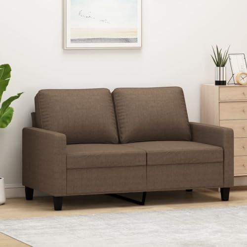 Frdhee Bodensofa, Sofas Couches, Relax Sofa, 2 Sitzer Sofa Braun 120 cm Stoff, Relaxsofa Couch für Wohnzimmer, Schlafzimmer, Jugendzimmer, Dekoration