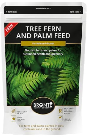 Bronte Heritage Fern & Palm Tree Feed 250g Specialist Year-Round Fertiliser for Potted & Ground Planted Greenery Easy to Use for Lush, Healthy Growth and Foliage
