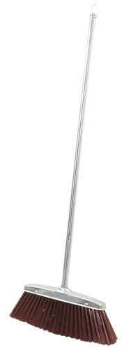 GETAJGHSD Reusable Stainless Steel Household Cleaning Broom with Thick Bristles and Long Handle, Brown Floor Sweeper for Indoor Home Cleaning Assorted Style