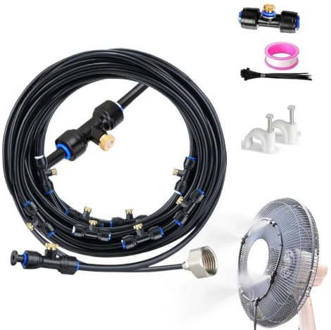 Greenhouse Misting System 50FT Yard Cooling Sprinkler Set