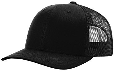 RICHARDSON Twill Mesh Back Trucker Snapback Hat - Black