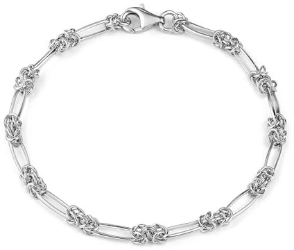 Königsketten Armband Frauen Silber 925 - Damen Armkette breit SA-65 | Silberarmband aus rhodiniertem 925 Sterling Silber in 17-23cm Made in Germany von MATERIA by Matthias Wagner