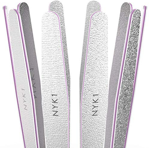 Professional Nail Files Emery Boards (Pack of 10) Strong HIGH Quality Nails Files 100 180 Grit File Emery Boards for Nails Natural Acrylic Nails Nail File Set