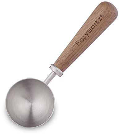 Easyworkz Retro Stainless Steel Coffee Scoop with Black Walnut Handle,10g Measuring Spoon Silver