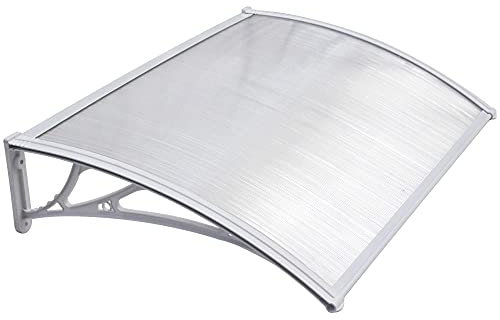 Costoffs Front Door Canopy Outdoor Awning Rain Cover Window Garden Shelter Porch Awning Shelter Patio Roofing Sun Rain Protection, White