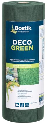 Bostik, Banda de Unión para instalación de Césped Artificial, Interior y Exterior, Instalación Removible y discreta de Uso residencial, Deco Green, Verde, Rollo de 30mx30cm