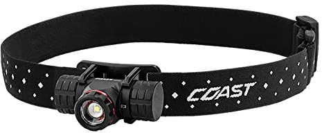 Coast LED Kopflampe XPH25R (Stirnlampe wetterfest, mit Aluminiumgehäuse, LED-Leuchte, Lichtstärke 410 Lumen, Leuchtweite 120 m, Arbeitsleuchte)
