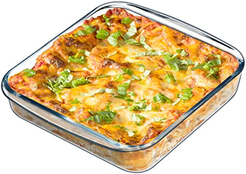 NUTRIUPS Square Glass Baking Dishes,Square Baking Dish, Glass Baking Dish for Oven 8x8 Inch 1 Pack