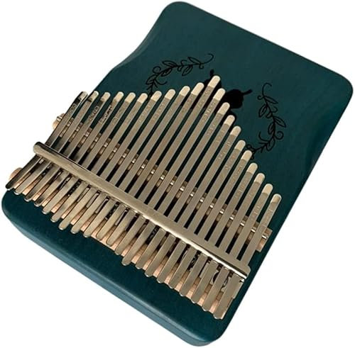1 Set Kalimba Daumenklavier mit 21 Tasten, Fingerklavier aus Holz, Mbira Fingerklavier tragbares Musikinstrument für Anfänger Kinder Erwachsene blau