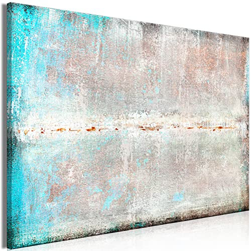 B&D XXL - Akustikbild Abstrakt Bilder Akustikschaum Hochleistungsschallabsorber Schallschutz Leinwand 1 tlg Wandbild Raumakustik Schalldämmung Textur blau beige wie gemalt