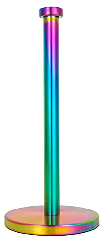 Paper Towel Holder Countertop Rainbow Kitchen Roll Holder, Stainless Steel Paper Towel Holder Stand with Weighted Base Non Slip for Kitchen Rolls Organize