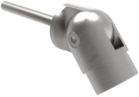 Sellon24® Edelstahl V2A Gelenkverbinder M10 42,4 Rundbogen Geländer 0-90 Grad regulierbar Edelstahlrohr Steckfitting Verstellbar Gelenkfitting einstellbar Rundrohr Gelaender Treppen Handlauf 0315-242