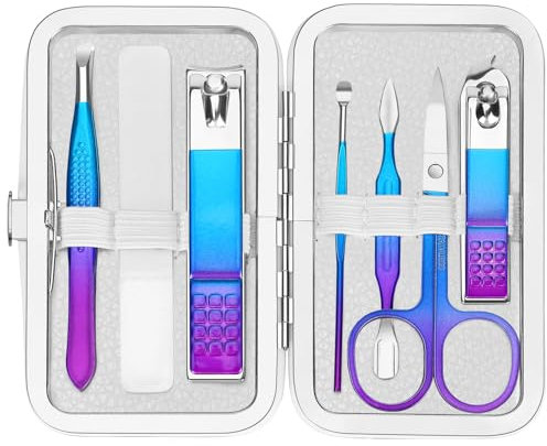 Set manicure Set tagliaunghie Kit per la cura personale Kit per la cura delle unghie Set da viaggio Strumenti per manicure fenlebeneil Tagliaunghie Kit pedicure Strumenti per unghie di base Regalo per