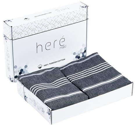 Heré Mood Strandtuch Hamamtuch Saunahandtuch Set - 1er & 2er Pack 100% Baumwolle - Hochwertiges Badetuch und Duschtuch - Picknickdecke, Extra Leicht