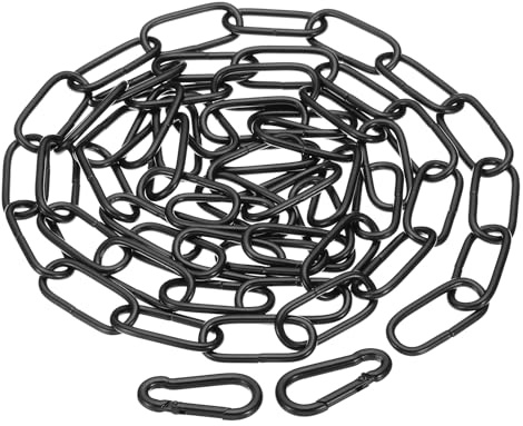PATIKIL 6 Feet Black Finish Lighting Hanging Chain, Metal Looping Chain for Hanging Plant Pendant Chandelier Light Fixture