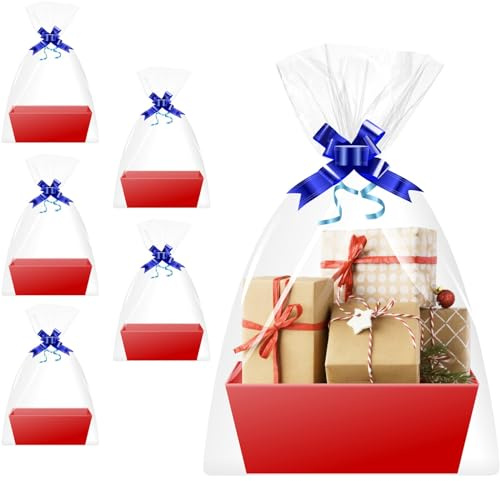 Panier Cadeau Vide à Garnir Noel, [5 Sets] Grandes Corbeilles Pour Hommes Et Femmes, Vacances, Anniversaire, NoëL, Saint-Valentin, Mariage, FêTe Pour BéBé, Cadeaux Et Toute Occasion (Rouge)