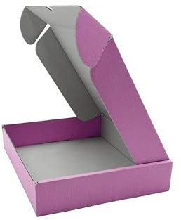 iDEALS UK PACKAGING LTD Gifting Cardboard Folding Lid Postal Boxes 236 x 196 x 47mm (9.3'' x 7.7'' x 1.9'') Small Parcel, Mailing and Gifting - Pack of 25 (Purple)