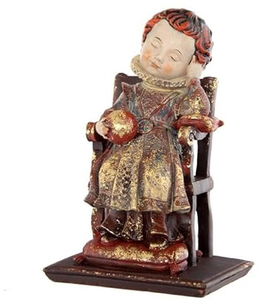 DRW Figura Niño Jesus Sentado con Bola con Traje Claro 8x8x15 cm