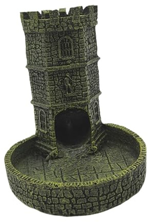 TTETTZ Würfelturm für Brettspiele, Dice Tower, Tischzubehör mit Würfeltablett Und Schloss, 11x9.5x12 cm, für Brettspiele und RPG, Kompakt & Langlebig, Gelbgrün