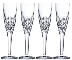 Royal Doulton Highgate Crystal Champagne Flutes, Set of 4, Cut Glass Design, Clear