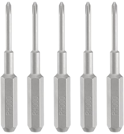 QUARKZMAN 5pcs PH000 Embout de Tournevis Cruciforme 5/32 Tige Hexagonale 35mm/1.38 Longueur Magnétique Tête Cruciforme Acier S2 Embout de Tournevis
