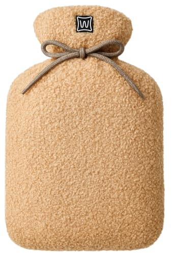 Warmpi Buddy elektrische Wärmflasche ohne Wasser, kabellos, beidseitige Wärme, 3 Stufen 40/50/60 °C, inkl. 10.000-mAh-Powerbank, 30 × 20 cm – Teddy Beige
