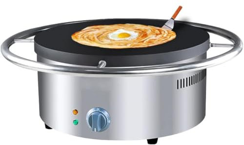 Elektrischer Crêpe-Pfannkuchen-Maker, manuelle rotierende Pfannkuchenmaschine, Kochplatte, Tischkochfeld, Kochplatte, Herd, Gusseisen-Heizplatte, Antihaft-Pfanne, für Eier, Speck, Küche, Restaurant