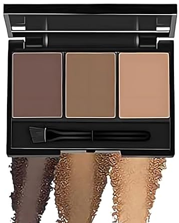 Taupe Brow Powder Kit, 3 Shade Ash & Dark Brown Eyebrow Palette with Brush & Mirror for Natural Defined Brows, Long-Lasting Brow Colour Collection for Everyday Eye Makeup