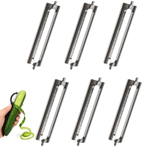 QINGHEC 6 Stück für Tupperware SparschäLer Schäler Ersatzklinge, Ersatzmesser, Gemüseschäler Klingen, Sparschäler Edelstahl für Vegetables Fruits