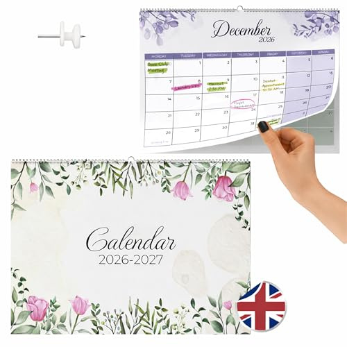 Finoly Väggkalender Engelska Januari 2026 Juni 2027 (18 Månader) Natur | Månadskalender 2026 | Familjekalender för Vägg 2026