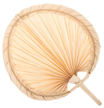 DECOMELODY Abanico Portátil de Mano Chino Vintage Abanico Palma Natural para Verano Boda Fiesta y Refrigeración Ligera para Mayores