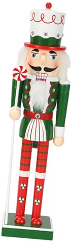 HVRFJXI Elegant Candy Series - Cascanueces de Navidad hecho a mano, 50 cm, decoración de caramelos con cetros de cinta, decoración para el hogar y la oficina