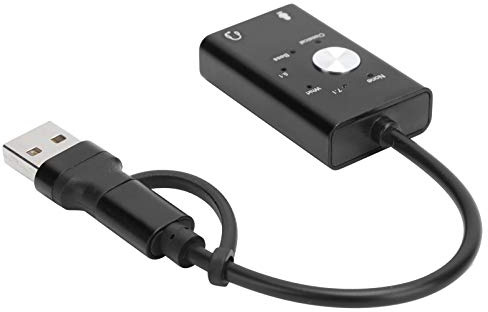 Tonysa 7.1 Channel Sound Card, Multifunction Type‑C To Sound Card for Win 2000/2003/XP/Vista/ 7/8 System for OS X V9.0
