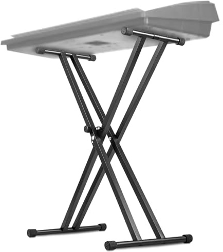 GREENSAPPIRE Keyboardständer Doppelstrebig – Höhenverstellbarer Keyboard Stativ von 61–98 cm, Klappbar & Stabil, mit Gummifüßen und Sicherungslaschen, für E-Piano, Synthesizer, Stage Piano, Keyboard