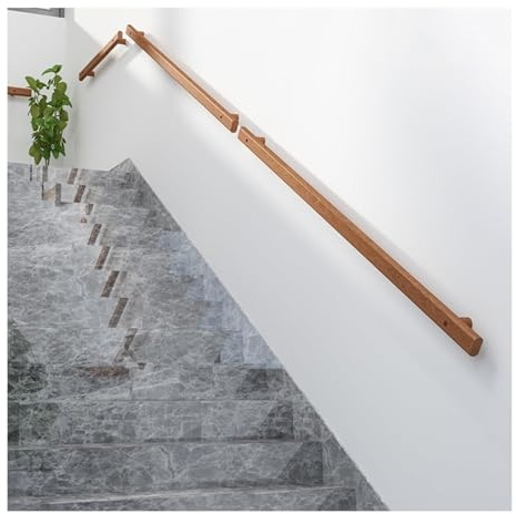 Trappor ledstänger i trä, halkskydd, trappräcken, inomhus, utomhus, säkerhet, trätrappräcke för äldre inomhus (50 cm)