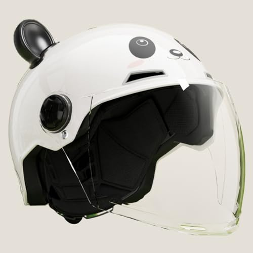 Barnmotorcykelhjälm Med Solskydd, Snygg Skoterhjälm ECE 22.06-Godkänd, Jethjälm För Barn 3-12 År Pojkar Och Flickor D,50-60cm