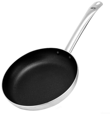 Padella antiaderente in alluminio per crêpe, con manico lungo e confortevole, per vari pancake e crêpe su gas e induzione (18 cm)