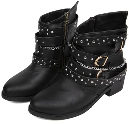 Generisch Bottines Chelsea en cuir pour femme avec talon, bottines à plateforme pour femme, bottines en cuir, bottes à tige large, bottes pour femme, pour loisirs, mariage, fête