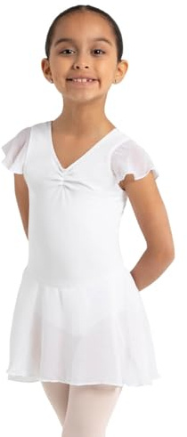 Capezio dam 11305c fladder ärm klänning Vitt L