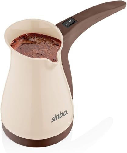 Sinbo Turkish Mocha Maker, 0.4L, 5 Cup, Beige/Brown, Plastic, 1000W
