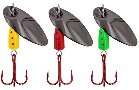 FISHN SpinnyOne Set - Länge: 5,2 cm / 6 cm - Gewicht: 4,2 g / 6,5 g, Spinner Set - Spinner-Köder, Kunstköder zum Angeln auf Hecht, Barsch, Forelle und Zander (3X)