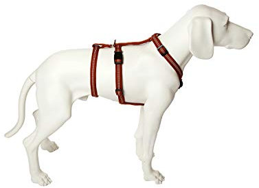Feltmann NoExit Hundegeschirr® - ausbruchssicher, Panikgeschirr, Reflexband, Polsterung, Super Soft, Cognac, Bauchumfang 70-90 cm, 25 mm Bandbreite