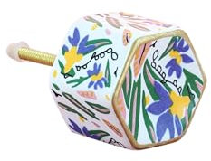 G Decor Joy Cylinder Hexagonal Abstract Ceramic Door Pull Knobs (Blue/Green Hexagonal)