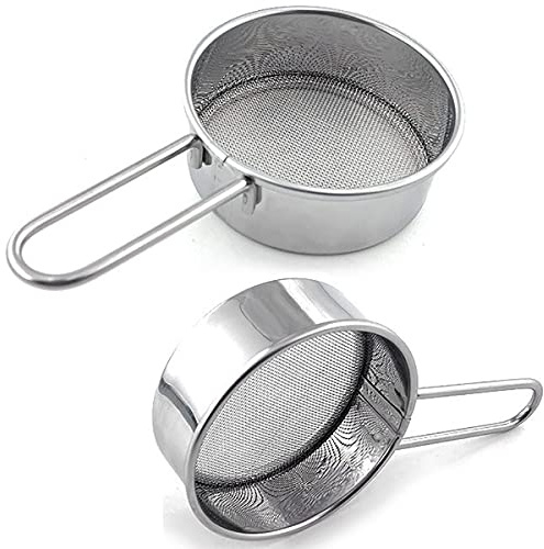 Dadamong 2-Pack Mini Flour Sifter for Baking, Flour or Powdered Sugar Shaker Duster with Handle, Stainless Steel Baking Tools Dusting Flour Sieve for Sugar, Flour, Powder and Spices