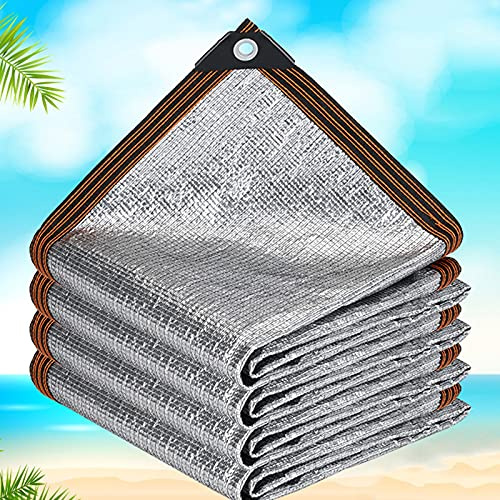 99% Reflective Aluminet Shade Cloth, Heavy Duty Shade Cloth for Plants/Car - Heat Protection, HDPE, Sunblock Mesh Sun Screen Fabric Shade Tarp with Grommets (Size : 2×2m)
