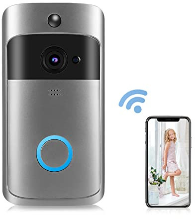 Elprico WiFi Wireless Video Doorbell Camera, 1080P Wide Angle Doorbell Camera,Two-Way Audio, 2.4G Smart WiFi Video Intercom Doorphone Access System