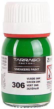 Tarrago Schuhfarbe Grün SNK 306, 25 ml Flasche, mit Pinsel und Schwamm, für Glattleder, Kunstleder oder Canvas