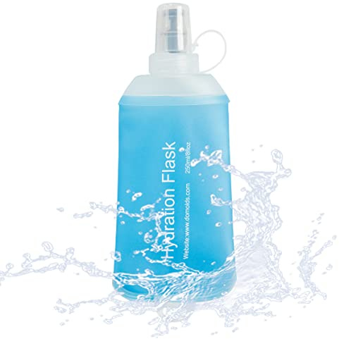 J.CARP Bouteilles d'eau pour la course de 250 ml, thermos pliable en TPU pour la course, le cyclisme, la randonnée, l'escalade, les activités de plein air, la moto